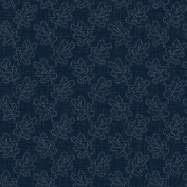 Koyu mavi yaprak boya bloğu deseni. Japon erkeksi boro etkisi kusursuz tekstil arka planı. Ses tonu bozuk wabi sabi nakış stili 