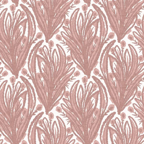 Gender neutral pink foliage leaf seamless raster background. Simple whimsical 2 tone pattern. Kids nursery wallpaper or scandi all over print. — Stock Photo, Image