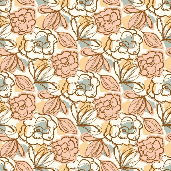 Σκούρα λουλούδια Boho αδιάλειπτη μοτίβο σε μοντέρνο στυλ ditsy αγριολούλουδα. Χειροποίητο οργανικό βοτανικό σχέδιο μόδας. Σύγχρονη ανθίζουν καλοκαίρι κήπο σε vintage cottage χρώμα τάση πυρήνα. — Διανυσματικό Αρχείο