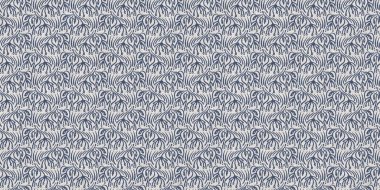 Fransız mavi botanik yaprağı, iki tonluk kır evi motifli, dikişsiz sınır. Basit bir kırsal kumaş tekstil etkisi. İlkel, eski püskü, şık mutfak bezi tasarımı..