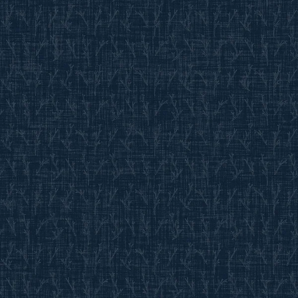 Koyu mavi yaprak boya bloğu deseni. Japon erkeksi boro etkisi kusursuz tekstil arka planı. Ses tonu bozuk wabi sabi nakış stili 