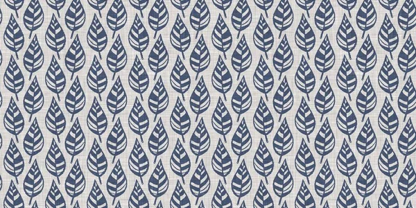 Fransız mavi botanik yaprağı, iki tonluk kır evi motifli, dikişsiz sınır. Basit bir kırsal kumaş tekstil etkisi. İlkel, eski püskü, şık mutfak bezi tasarımı..