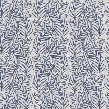 Fransız mavi botanik yaprağı keten desenli ve 2 tonluk kır evi motifli. Basit bir kırsal kumaş tekstil etkisi. İlkel, eski püskü, şık mutfak bezi tasarımı..