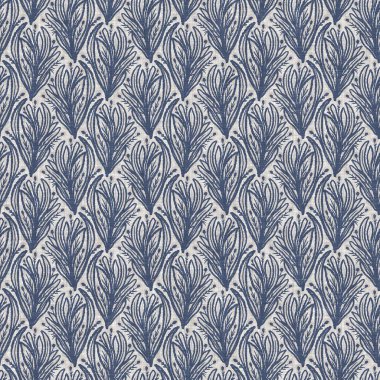 Fransız mavi botanik yaprağı keten desenli ve 2 tonluk kır evi motifli. Basit bir kırsal kumaş tekstil etkisi. İlkel, eski püskü, şık mutfak bezi tasarımı..