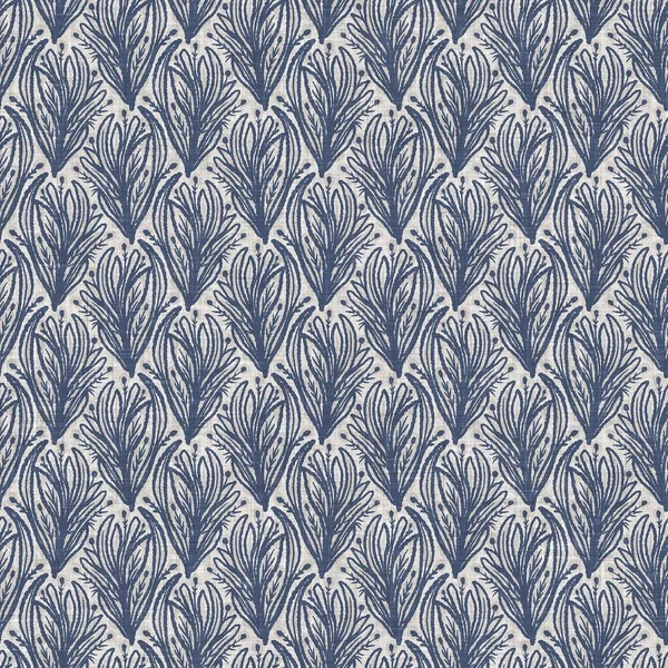 Fransız mavi botanik yaprağı keten desenli ve 2 tonluk kır evi motifli. Basit bir kırsal kumaş tekstil etkisi. İlkel, eski püskü, şık mutfak bezi tasarımı..