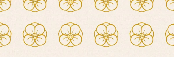 Gender neutral floral flower seamless raster border. Simple whimsical 2 tone pattern. Kids nursery wallpaper or scandi all over print. — Stock Photo, Image