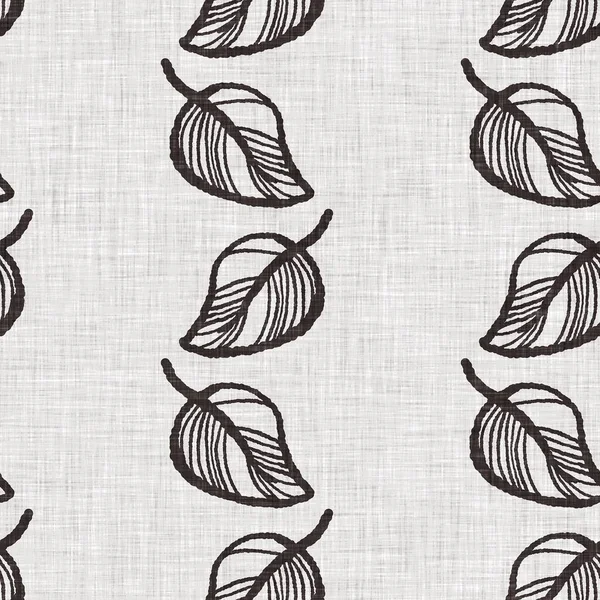 Francouzská šedá botanická ložní prádlo bezešvé vzor s 2 tón country chalupa styl motiv. Jednoduchý retro rustikální textilní efekt. Primitivní moderní ošuntělý elegantní design kuchyňské utěrky. — Stock fotografie