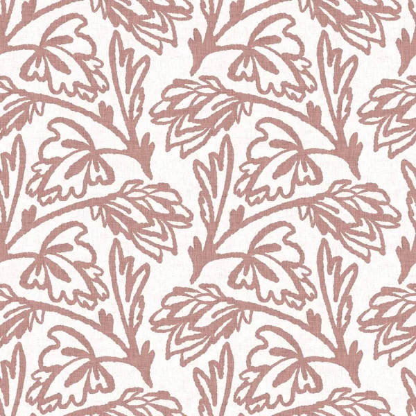 Gender neutral pink foliage leaf seamless raster background. Simple whimsical 2 tone pattern. Kids nursery wallpaper or scandi all over print. — Stock Photo, Image