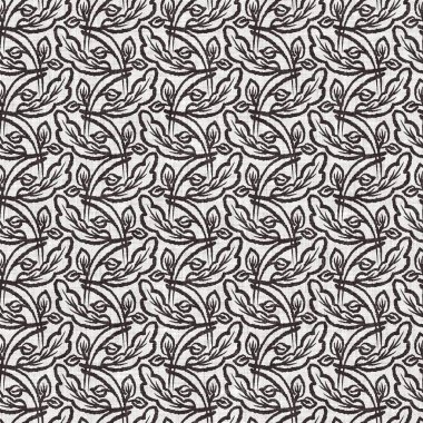 Fransız gri botanik yapraklı keten desenli, 2 tonluk kır evi motifli. Basit bir kırsal kumaş tekstil etkisi. İlkel, eski püskü, şık mutfak bezi tasarımı..