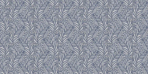 Fransız mavi botanik yaprağı, iki tonluk kır evi motifli, dikişsiz sınır. Basit bir kırsal kumaş tekstil etkisi. İlkel, eski püskü, şık mutfak bezi tasarımı..