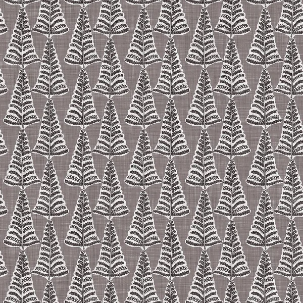 Fransız gri botanik yapraklı keten desenli, 2 tonluk kır evi motifli. Basit bir kırsal kumaş tekstil etkisi. İlkel, eski püskü, şık mutfak bezi tasarımı..