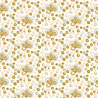 Koyu renkli boho çiçekleri, modaya uygun yaban çiçeği tarzında kusursuz desenli. El yapımı organik botanik moda baskısı. Modern yaz bahçesi, klasik kır evi çekirdek renginde çiçek açtı. 