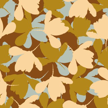 Koyu renkli boho çiçekleri, modaya uygun yaban çiçeği tarzında kusursuz desenli. El yapımı organik botanik moda baskısı. Modern yaz bahçesi, klasik kır evi çekirdek renginde çiçek açtı. 