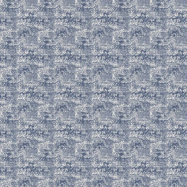 フランスの青の不規則な斑状リネンシームレスなパターン。背景色の良いカントリーコテージスタイルの抽象的な背景。シンプルなヴィンテージ素朴な生地のテキスタイル効果。原始的な質感みすぼらしいシックな布. — ストック写真
