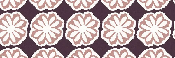 Gender neutral floral flower seamless raster border. Simple whimsical 2 tone pattern. Kids nursery wallpaper or scandi all over print. — ストック写真