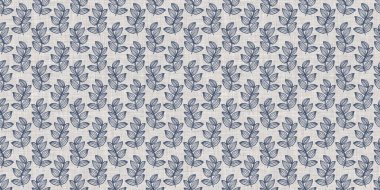 Fransız mavi botanik yaprağı, iki tonluk kır evi motifli, dikişsiz sınır. Basit bir kırsal kumaş tekstil etkisi. İlkel, eski püskü, şık mutfak bezi tasarımı..