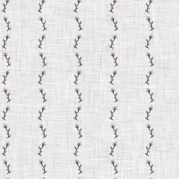 Fransız gri botanik yapraklı keten desenli, 2 tonluk kır evi motifli. Basit bir kırsal kumaş tekstil etkisi. İlkel, eski püskü, şık mutfak bezi tasarımı..