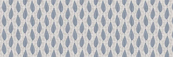 Fransız mavi botanik yaprağı, iki tonluk kır evi motifli, dikişsiz sınır. Basit bir kırsal kumaş tekstil etkisi. İlkel, eski püskü, şık mutfak bezi tasarımı..