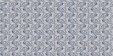 Fransız mavi botanik yaprağı, iki tonluk kır evi motifli, dikişsiz sınır. Basit bir kırsal kumaş tekstil etkisi. İlkel, eski püskü, şık mutfak bezi tasarımı..