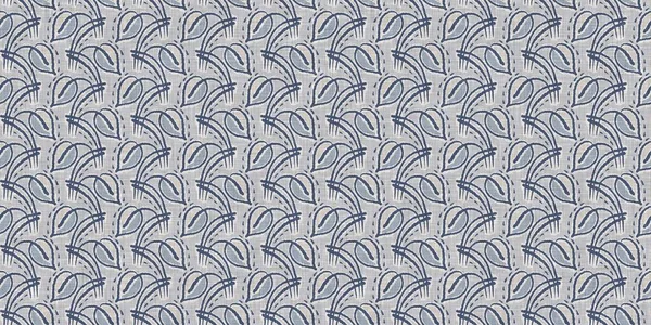 Fransız mavi botanik yaprağı, iki tonluk kır evi motifli, dikişsiz sınır. Basit bir kırsal kumaş tekstil etkisi. İlkel, eski püskü, şık mutfak bezi tasarımı..