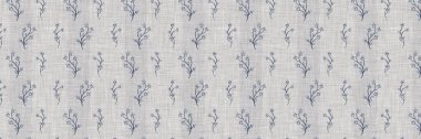 Fransız mavi botanik yaprağı, iki tonluk kır evi motifli, dikişsiz sınır. Basit bir kırsal kumaş tekstil etkisi. İlkel, eski püskü, şık mutfak bezi tasarımı..