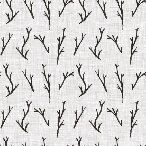 Fransız gri botanik yapraklı keten desenli, 2 tonluk kır evi motifli. Basit bir kırsal kumaş tekstil etkisi. İlkel, eski püskü, şık mutfak bezi tasarımı..