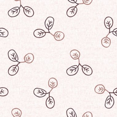 Sakin yeni doğan yaprak yaprakları dikişsiz desen. Cinsiyet açısından nötr bebek odası dekorasyonu. Scandi stili eskiz duvar kağıdı arkaplan taşı ya da yeni yürümeye başlayan giysi modaName.