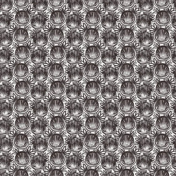 Fransız gri botanik yapraklı keten desenli, 2 tonluk kır evi motifli. Basit bir kırsal kumaş tekstil etkisi. İlkel, eski püskü, şık mutfak bezi tasarımı..