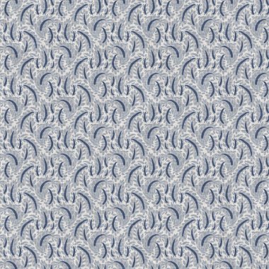 Fransız mavi botanik yaprağı keten desenli ve 2 tonluk kır evi motifli. Basit bir kırsal kumaş tekstil etkisi. İlkel, eski püskü, şık mutfak bezi tasarımı..