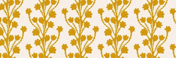 Gender neutral floral flower seamless raster border. Simple whimsical 2 tone pattern. Kids nursery wallpaper or scandi all over print. — Stock Photo, Image