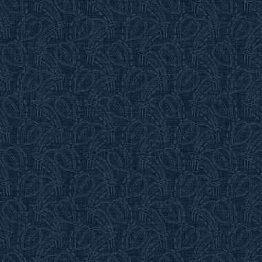 Koyu mavi yaprak boya bloğu deseni. Japon erkeksi boro etkisi kusursuz tekstil arka planı. Ses tonu bozuk wabi sabi nakış stili 