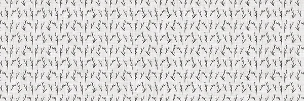 Fransız gri botanik yaprağı keten kenar desenli ve 2 renkli kır evi motifli. Basit bir kırsal kumaş tekstil etkisi. İlkel, eski püskü, şık mutfak bezi tasarımı..