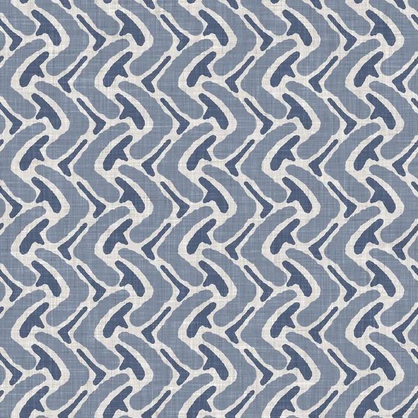 Fransız mavisi karalama motifli keten desenli. Tonal kır evi tarzı soyut karalama motifi arka planı. Basit bir kırsal kumaş tekstil etkisi. İlkel, pejmürde, şık bir kumaş..
