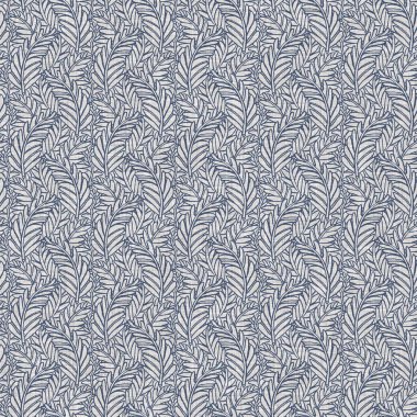 Fransız mavi botanik yaprağı keten desenli ve 2 tonluk kır evi motifli. Basit bir kırsal kumaş tekstil etkisi. İlkel, eski püskü, şık mutfak bezi tasarımı.