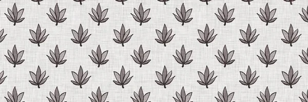 Fransız gri botanik yaprağı keten kenar desenli ve 2 renkli kır evi motifli. Basit bir kırsal kumaş tekstil etkisi. İlkel, eski püskü, şık mutfak bezi tasarımı..