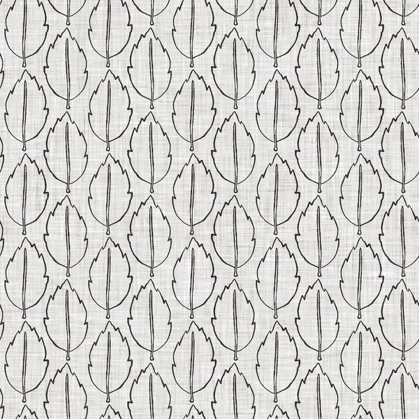 Fransız gri botanik yapraklı keten desenli, 2 tonluk kır evi motifli. Basit bir kırsal kumaş tekstil etkisi. İlkel, eski püskü, şık mutfak bezi tasarımı..