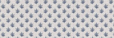 Fransız mavi botanik yaprağı, iki tonluk kır evi motifli, dikişsiz sınır. Basit bir kırsal kumaş tekstil etkisi. İlkel, eski püskü, şık mutfak bezi tasarımı..