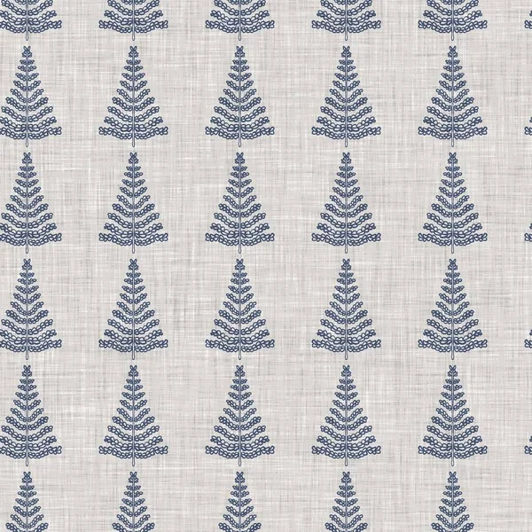 Fransız mavi botanik yaprağı keten desenli ve 2 tonluk kır evi motifli. Basit bir kırsal kumaş tekstil etkisi. İlkel, eski püskü, şık mutfak bezi tasarımı..