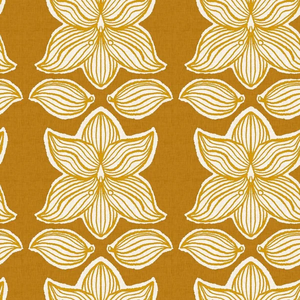 Gender neutral flower seamless raster background. Simple whimsical 2 tone pattern. Kids floral nursery wallpaper or scandi all over print. — Stock Photo, Image