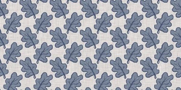 Fransız mavi botanik yaprağı, iki tonluk kır evi motifli, dikişsiz sınır. Basit bir kırsal kumaş tekstil etkisi. İlkel, eski püskü, şık mutfak bezi tasarımı..