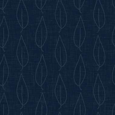 Koyu mavi yaprak boya bloğu deseni. Japon erkeksi boro etkisi kusursuz tekstil arka planı. Ses tonu bozuk wabi sabi nakış stili 