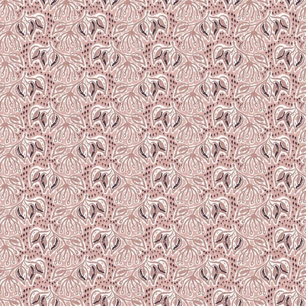 Geslacht neutraal roze blad naadloze raster achtergrond. Eenvoudig grillig 2-toonspatroon. Kinderdagverblijf behang of schandaal helemaal over print. — Stockfoto
