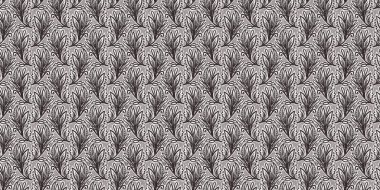 Fransız gri botanik yaprağı, iki tonluk kır evi motifli dikişsiz sınır. Basit bir kırsal kumaş tekstil etkisi. İlkel, eski püskü, şık mutfak bezi tasarımı..