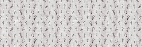 Fransız gri botanik yaprağı keten kenar desenli ve 2 renkli kır evi motifli. Basit bir kırsal kumaş tekstil etkisi. İlkel, eski püskü, şık mutfak bezi tasarımı..