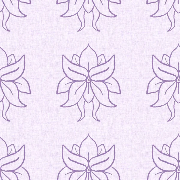 Sexe neutre fleur violette fond raster sans couture. Modèle simple fantaisiste 2 tons. Papier peint de pépinière florale pour enfants ou scandi partout imprimer. — Photo