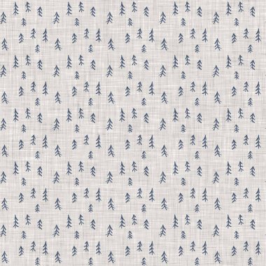 Fransız mavi botanik yaprağı keten desenli ve 2 tonluk kır evi motifli. Basit bir kırsal kumaş tekstil etkisi. İlkel, eski püskü, şık mutfak bezi tasarımı..