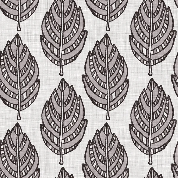 Fransız gri botanik yapraklı keten desenli, 2 tonluk kır evi motifli. Basit bir kırsal kumaş tekstil etkisi. İlkel, eski püskü, şık mutfak bezi tasarımı..