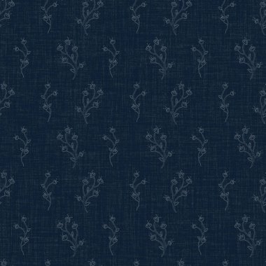 Koyu mavi yaprak boya bloğu deseni. Japon erkeksi boro etkisi kusursuz tekstil arka planı. Ses tonu bozuk wabi sabi nakış stili 