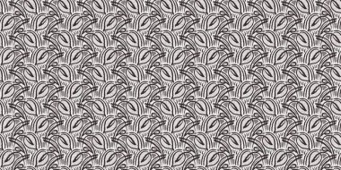 Fransız gri botanik yaprağı, iki tonluk kır evi motifli dikişsiz sınır. Basit bir kırsal kumaş tekstil etkisi. İlkel, eski püskü, şık mutfak bezi tasarımı..