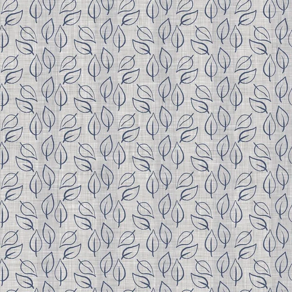 Fransız mavi botanik yaprağı keten desenli ve 2 tonluk kır evi motifli. Basit bir kırsal kumaş tekstil etkisi. İlkel, eski püskü, şık mutfak bezi tasarımı..